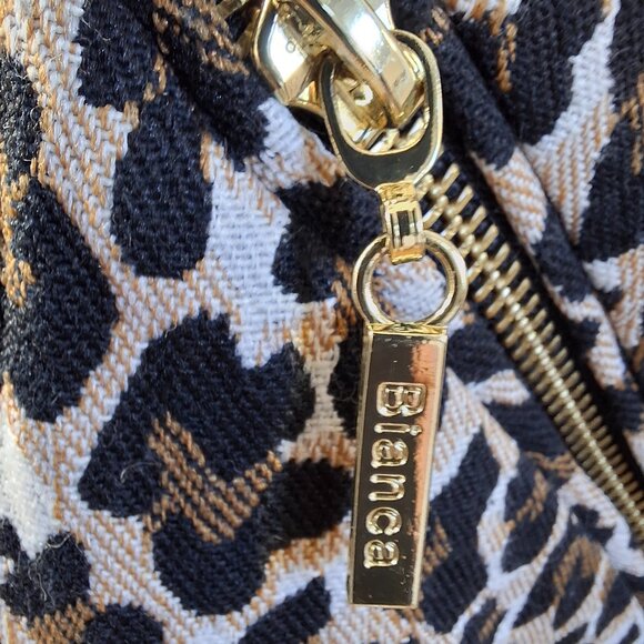 Bianca Nygard Sz 8 (Med) Animal Print Moto Jacket Short Zippered Lined Cotton - Picture 13 of 15